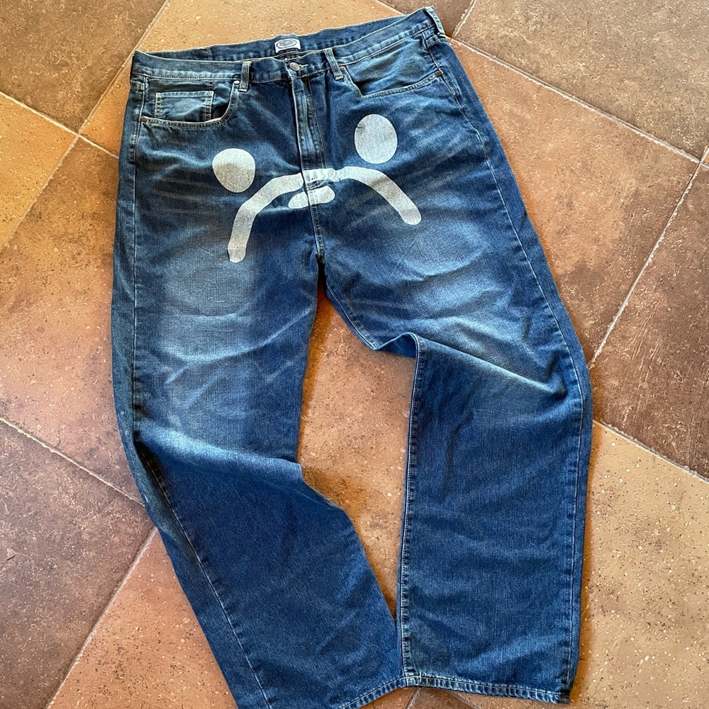 Vintage Bape Frown Face Denim Jeans 40x30